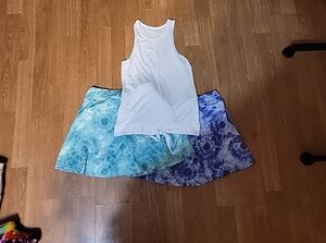 Freely Athletic Skorts With Tank Top Set Size 10/12